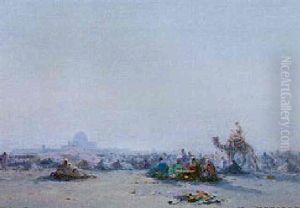 Nomads Resting By A Mosque by Henri Duvieux