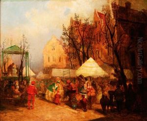 An Old Market Scene by Carl Duxa