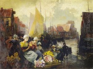 Hollandischer Blumenmarkt by Carl Duxa