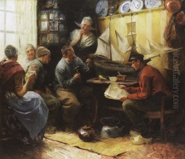 Interieur Mit Hollandischem Modellbauer Und Seiner Familie - view 1