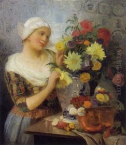 Blumensteckendes Hollanisches Madchen Blumensteckendes Hollanisches Madchen