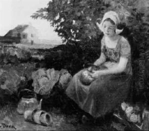Hollandisches Madchen Im Kohlfeld