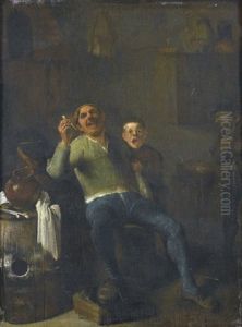 Interieur Mit Lachendem Pfeifenraucher by Pieter Jacobsz (called Colinchovius) Duyfhuysen