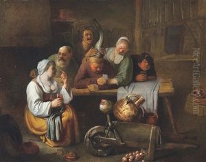 Satirische Voorstelling In Een Boereninterieur