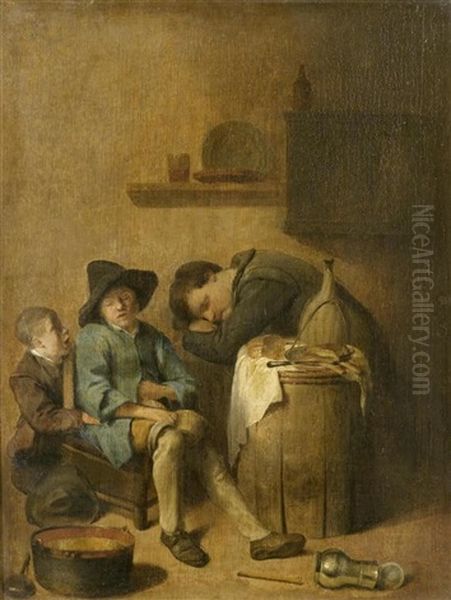 Interieur Mit Zwei Schlafenden Herren - view 1
