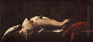 Still Life With Fish And Lobster by Isaac Van Duynen