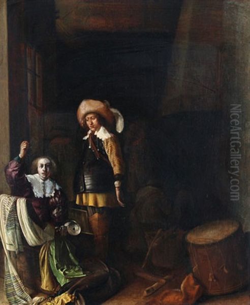 Interieurszene Mit Edeldame Und Edelmann - view 1