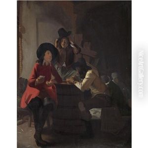 Tavern Interior With Men Smoking And Playing Cards by Willem Cornelisz Duyster