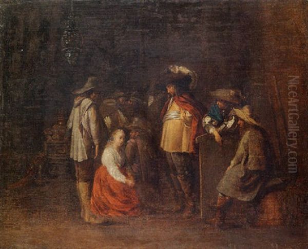 A Guardroom Interior With A Courtesan And Officers - view 1