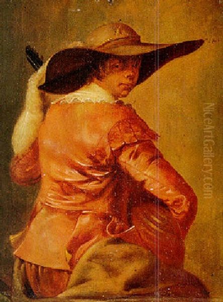 Young Man Playing A Lute - view 1