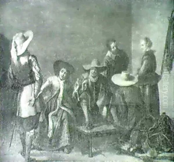 Scene D'interieur D'auberge Avec Des Soldats - view 1