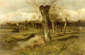 Paysage Aux Saules by Gustave Den Duyts