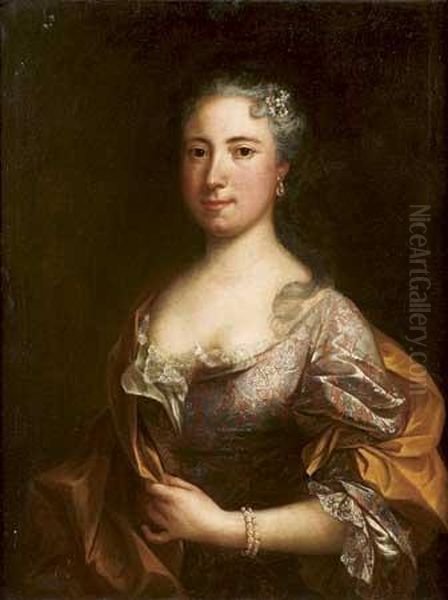 Portrait De Femme A La Robe Brodee - view 1
