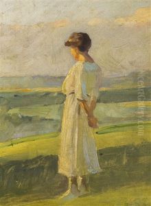 Lady In A White Dress by Frantisek Dvorak