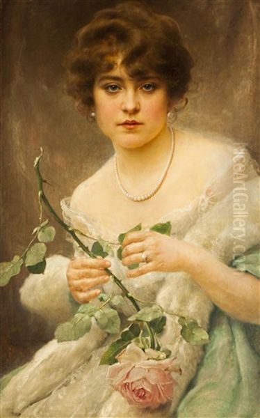Dame Mit Rosen - view 1