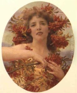 Portrait Of A Young Girl With Red Berries