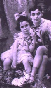 Young Children With Roses Young Children With Roses