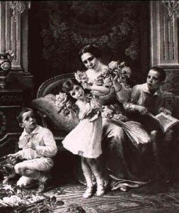 Portrat Der Marie Volejnikove Mit Kindern by Frantisek Dvorak