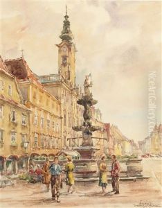 Steyr Stadtplatz by Franz Dworschak