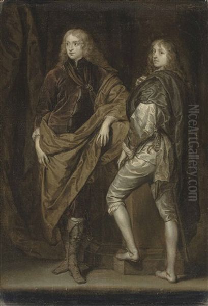Double Portrait Of Two Young Gentlemen, Traditionally Identified As Lord John Stuart (1621-1644) And His Brother, Lord Bernard Stuart (1623-1645), Small Full-length - En Grisaille - view 1