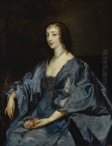 Portrait Of Queen Henrietta-maria, Three-quarter Length, Seated, In A Blue Dress Portrait Of Queen Henrietta-maria, Three-quarter Length, Seated, In A Blue Dress