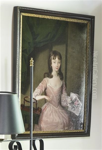 Young Girl With Her Silk Embroidery - view 1