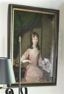 Young Girl With Her Silk Embroidery by Peter Van Dyck