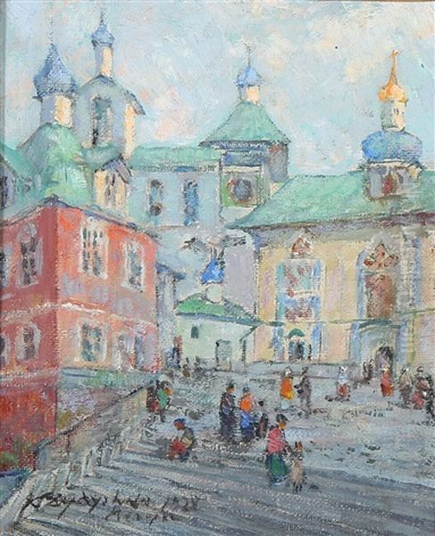 Russian View From Pechory With Pechersky Monastary - view 1