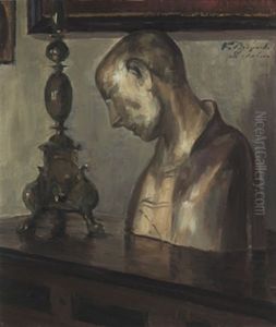 Stilleben Med Byst by Konstantin Vikent'evich Dydyshko