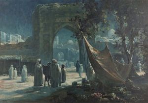 North African Market Scene by Clarkson Dye