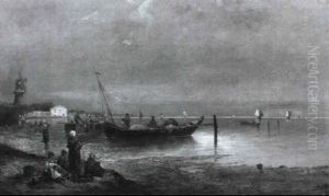 Die Heimkehr Der Fischer by Adolph Philippus van Dyk