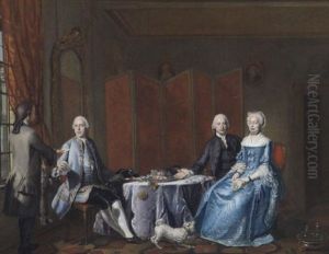 Elegante Gesellschaft In Einem Salon