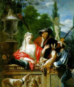 A Sportsman And His Page Presenting Dead Game To An Elegant Lady A Sportsman And His Page Presenting Dead Game To An Elegant Lady
