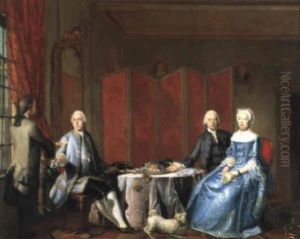 Familienportrait In Einem Interieur by Philip van Dyk