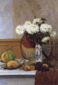 Stilleven Met Vruchten En Bloemen by Leopold Dykers