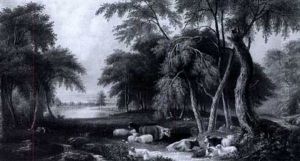 Pastoral Landscape With Grazing Cattle And Sheep Pastoral Landscape With Grazing Cattle And Sheep