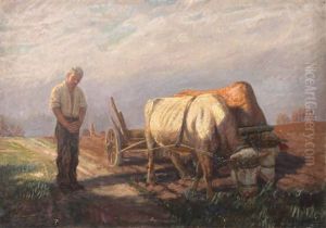 Betender Bauer Vor Ochsenkarren