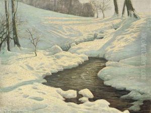 A Stream In The Snow by Sixtus Z. von Dzbanski