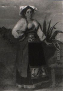 A Portrait, Full Length, Of A Girl by Edmund Eagles