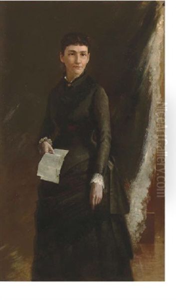 Portrait Of A Lady Holding A Letter - view 1