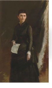 Portrait Of A Lady Holding A Letter by Susan Hannah MacDowell Eakins