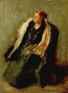 Portrait Of Mrs. Hubbard by Thomas Cowperthwait Eakins