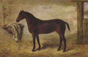 A Bay Horse In A Stable by George Earl