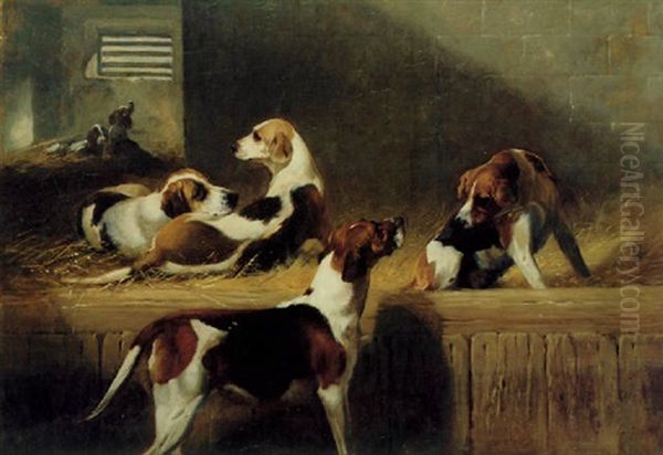 Brocklesby Foxhounds "scornful", "prudence", "rosebud" And "poesy" - view 1