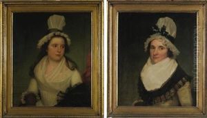 Portrait Of Frances Hortin (+ Portrait Of Sister; Pair) by James Earl