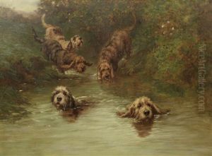 Otterhounds On The Scent by Maud Earl
