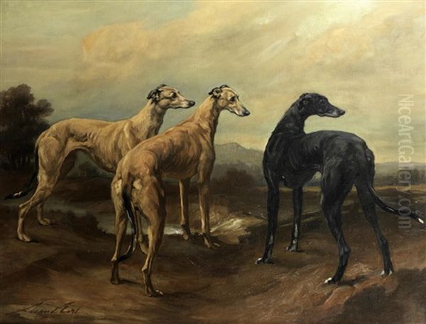 Greyhounds In A Landscape - view 1