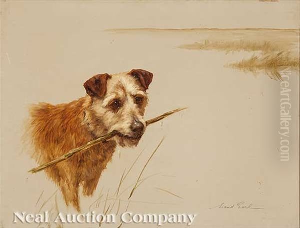 Terrier Fetching A Stick - view 1