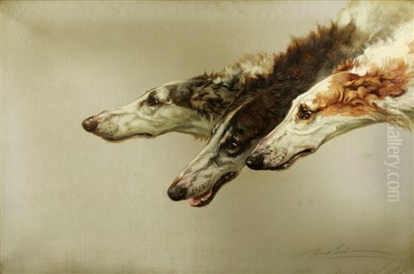Borzoi Heads - view 1