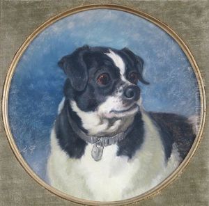 Study Of A Pug (+ Another; Pair) by Maud Earl